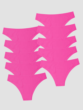 Kit com 10 Calcinhas Biquíni Sem Costura Segunda Pele Rosa Pink - R$18,99 cada