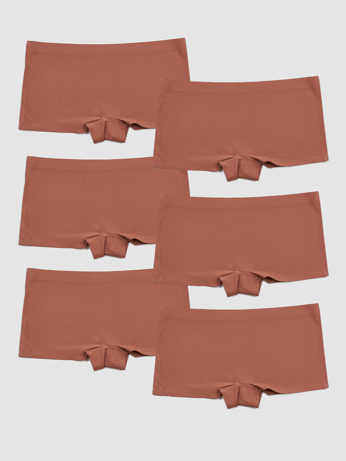 Kit com 6 Calcinhas Boxer Boyshort Sem Costura Segunda Pele Marrom Cacau - R$47,98 cada