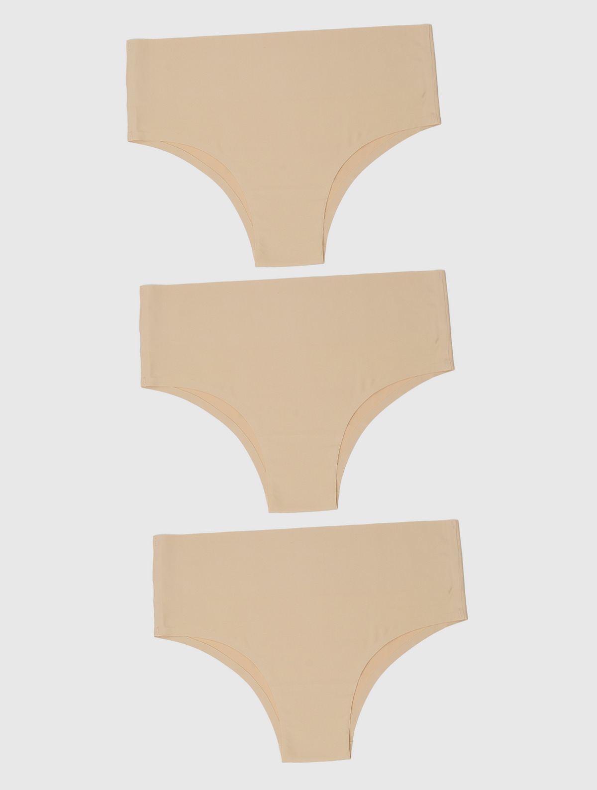 Kit com 3 Calcinhas Biquíni Redutora Sem Costura Segunda Pele Bege - R$46,63 cada