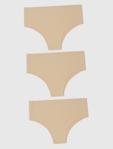 Kit com 3 Calcinhas Biquíni Redutora Sem Costura Segunda Pele Bege - R$46,63 cada