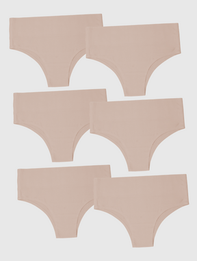 Kit com 6 Calcinhas Biquíni Redutora Sem Costura Segunda Pele Rose - R$41,65 cada