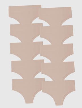 Kit com 10 Calcinhas Biquíni Redutora Sem Costura Segunda Pele Rose - R$29,99 cada