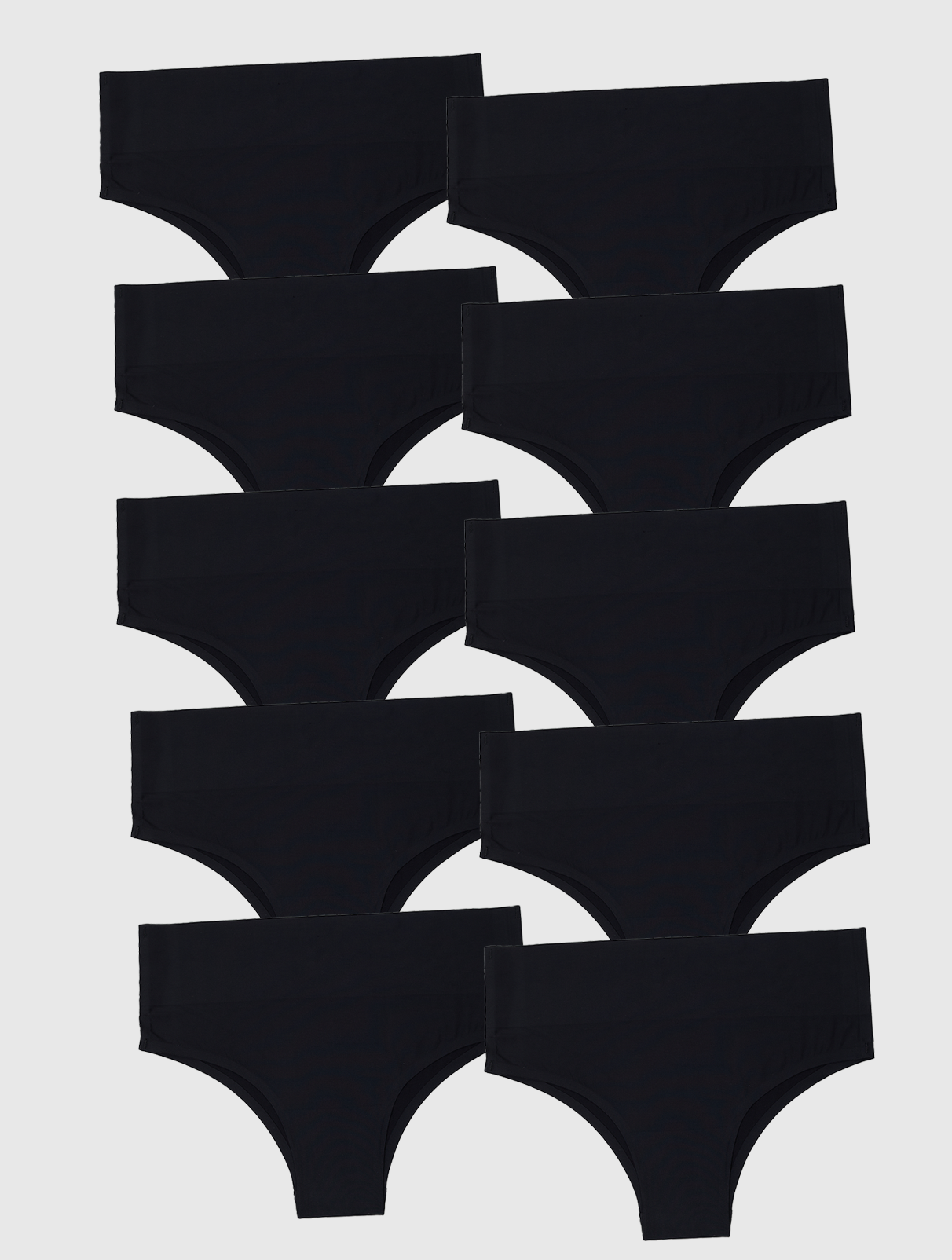 Kit com 10 Calcinhas Biquíni Redutora Sem Costura Segunda Pele Preto - R$29,99 cada