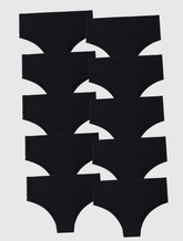 Kit com 10 Calcinhas Biquíni Redutora Sem Costura Segunda Pele Preto - R$29,99 cada