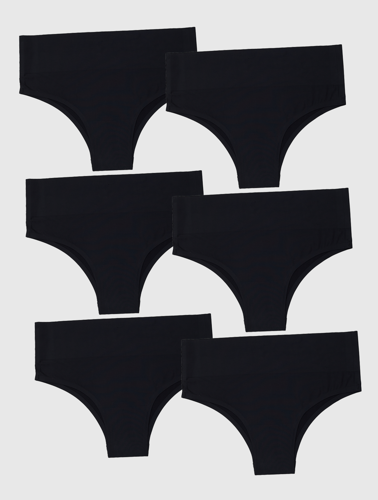 Kit com 6 Calcinhas Biquíni Redutora Sem Costura Segunda Pele Preto - R$41,65 cada