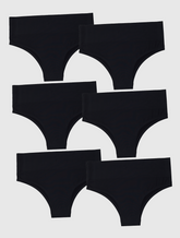 Kit com 6 Calcinhas Biquíni Redutora Sem Costura Segunda Pele Preto - R$41,65 cada