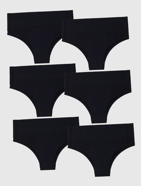 Kit com 6 Calcinhas Biquíni Redutora Sem Costura Segunda Pele Preto - R$41,65 cada