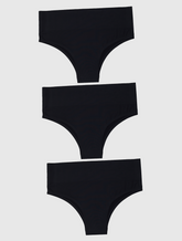 Kit com 3 Calcinhas Biquíni Redutora Sem Costura Segunda Pele Preto - R$46,63 cada