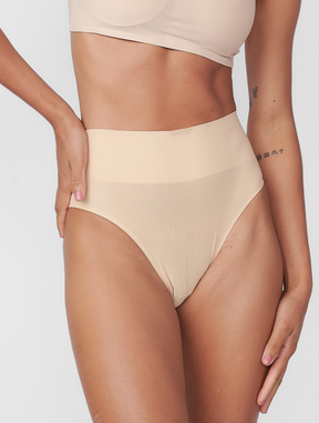 Kit com 3 Calcinhas Biquíni Redutora Sem Costura Segunda Pele Bege - R$46,63 cada