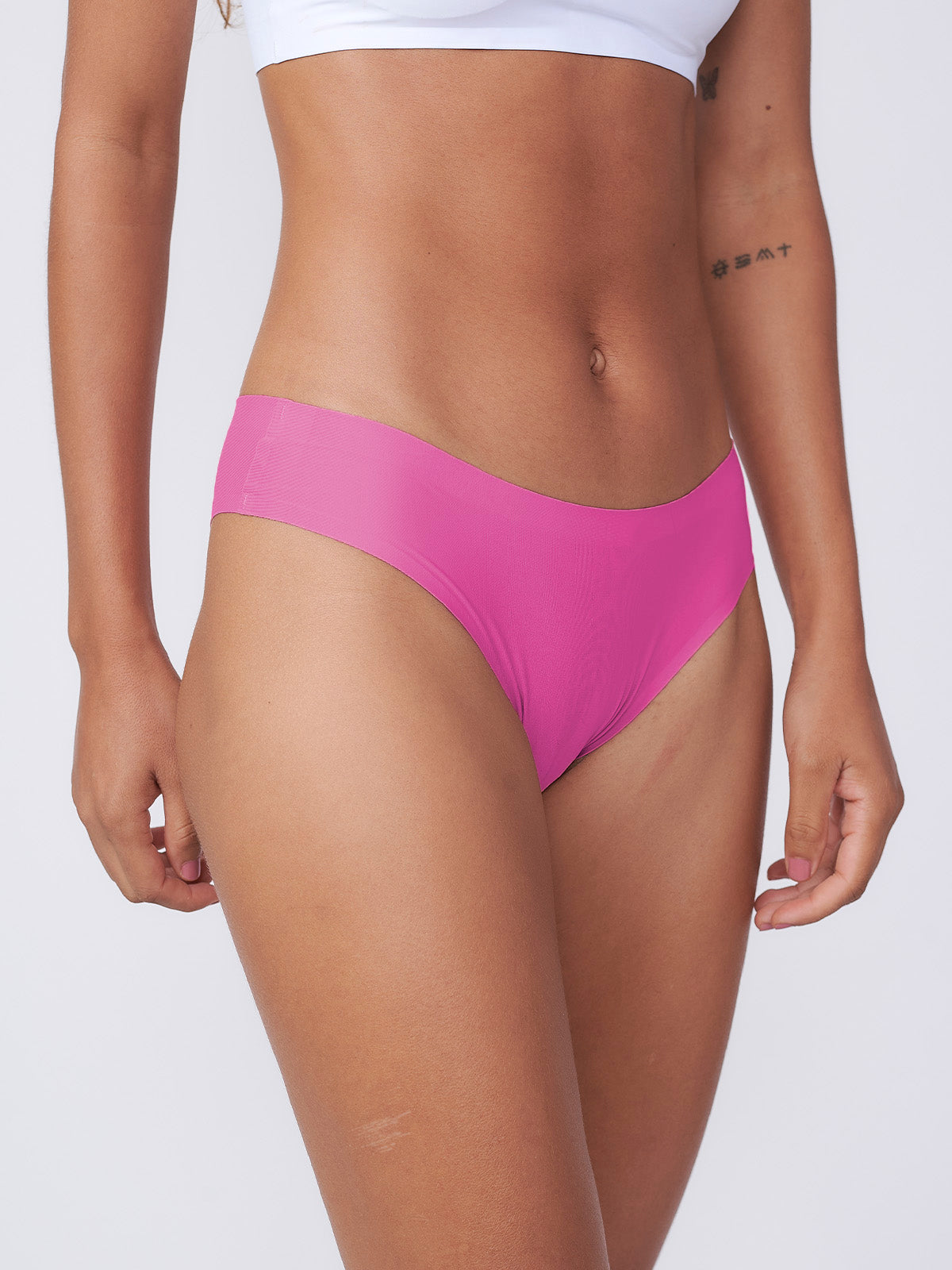 Kit com 6 Calcinhas Biquíni Sem Costura Segunda Pele Rosa Pink - R$20,82 cada