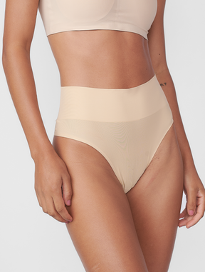 Kit com 3 Calcinhas Biquíni Redutora Sem Costura Segunda Pele Bege - R$46,63 cada