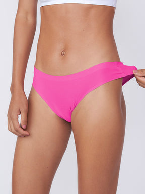 Kit com 10 Calcinhas Biquíni Sem Costura Segunda Pele Rosa Pink - R$18,99 cada