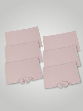 Kit com 6 Calcinhas Boxer Boyshort Sem Costura Segunda Pele Rose - R$47,98 cada