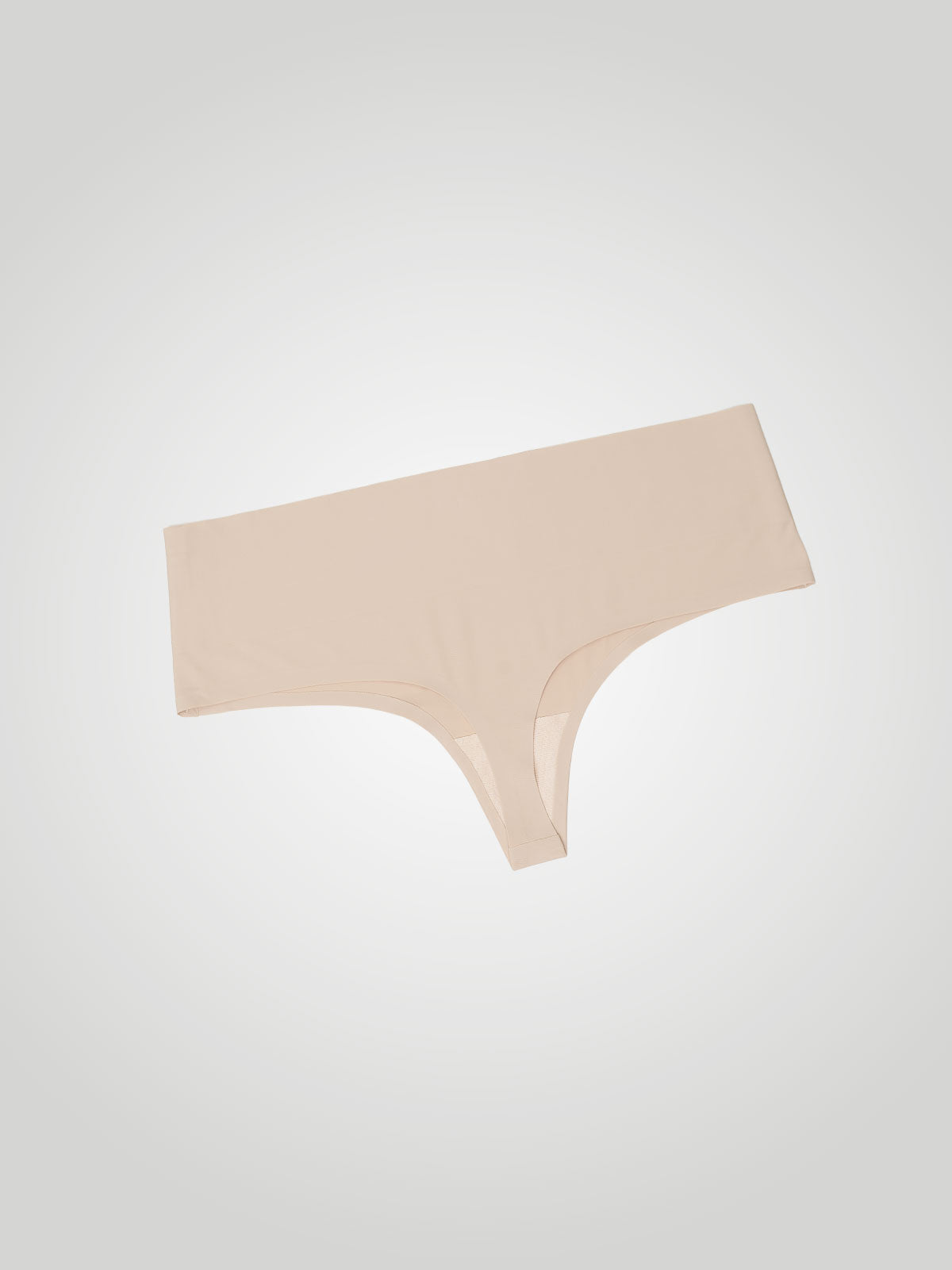 Calcinha Fio Dental Cintura Alta Sem Costura Segunda Pele Bege