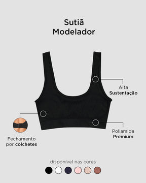 Sutiã Modelador Sem Aro Sem Costura Premium Marrom Cacau