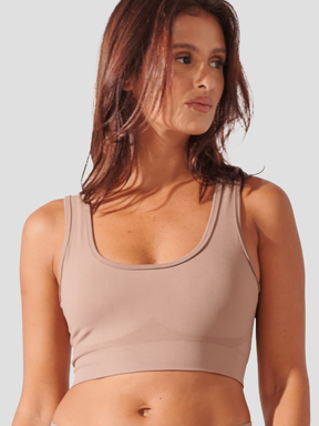 Sutiã Modelador Sem Aro Sem Costura Premium Marrom Cacau