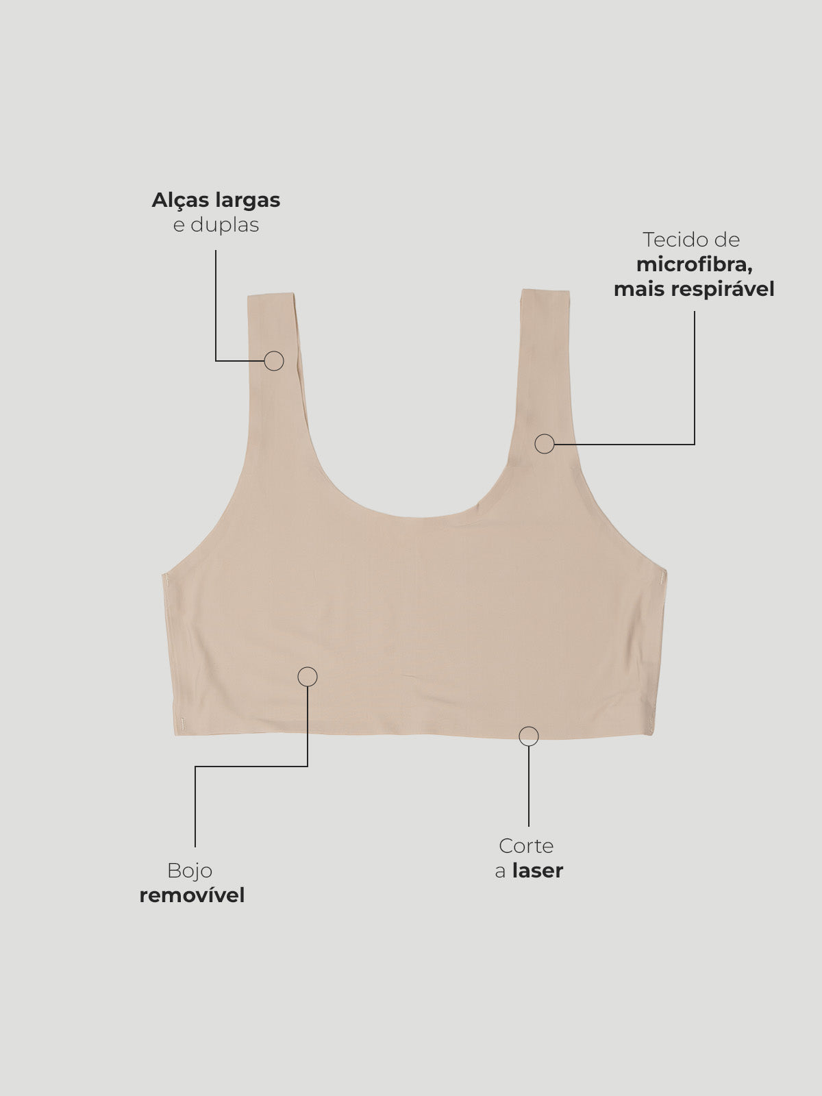 Sutiã Regata Invisível Sem Costura com Bojo Removível Azul Marinho