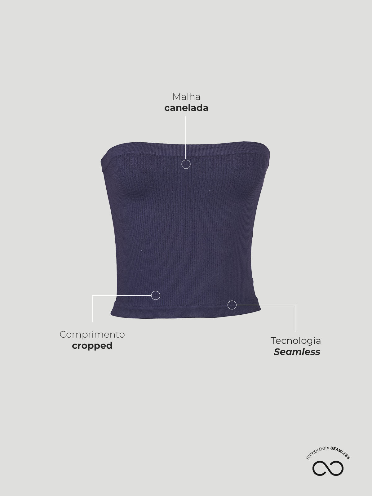 Top Tube Sem Costura Preto