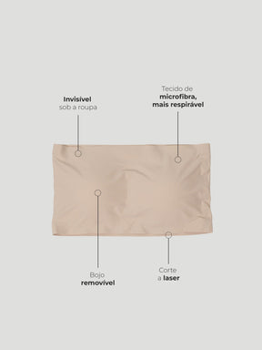 Top Faixa Sem Costura com Bojo Removível Preto