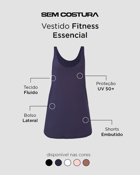 Vestido Fitness Essencial Azul Marinho