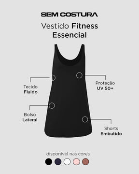 Vestido Fitness Essencial Preto