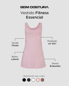 Vestido Fitness Essencial Rose