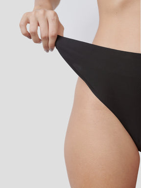 Calcinha Biquíni Cintura Alta Sem Costura Segunda Pele Preto