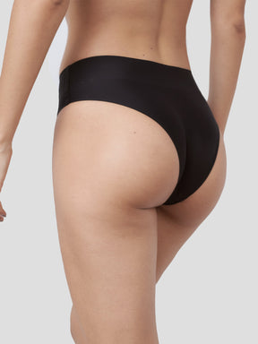 Calcinha Biquíni Cintura Alta Sem Costura Segunda Pele Preto