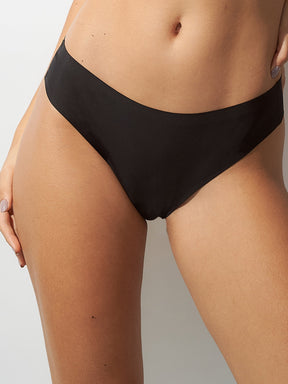 Kit com 6 Calcinhas Fio Dental Sem Costura Segunda Pele Preto - R$23,98 cada