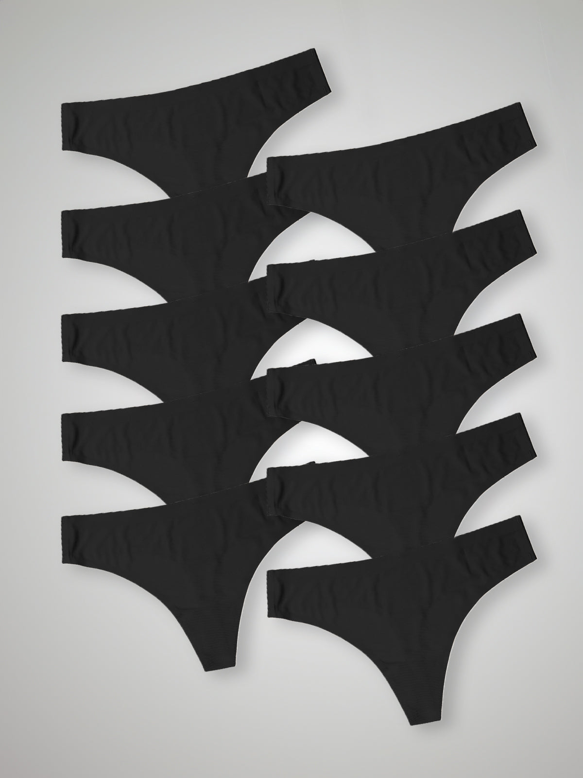 Kit com 10 Calcinhas Fio Dental Sem Costura Segunda Pele Preto - R$18,99 cada