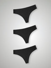 Kit com 3 Calcinhas Fio Dental Sem Costura Segunda Pele Preto - R$26,96 cada