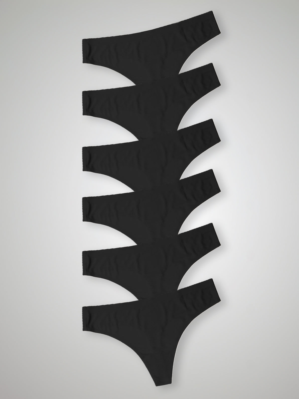 Kit com 6 Calcinhas Fio Dental Sem Costura Segunda Pele Preto - R$23,98 cada