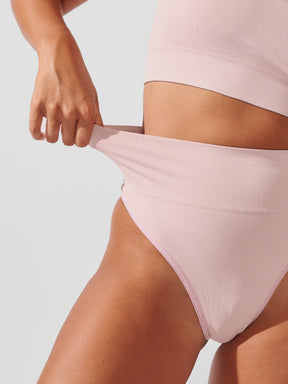 Calcinha Fio Dental Redutora Canelado Sem Costura Premium Rose
