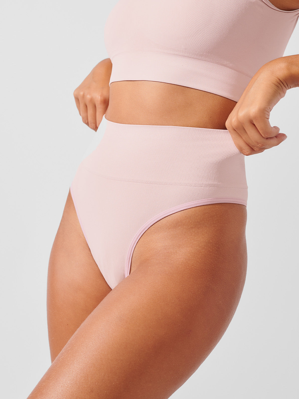 Kit com 10 Calcinhas Fio Dental Redutora Canelado Sem Costura Premium Rose - R$53,90 cada