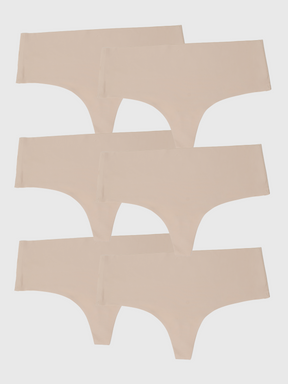 Kit com 6 Calcinhas Fio Dental Redutora Sem Costura Segunda Pele Bege - R$41,65 cada