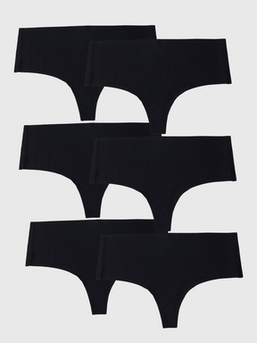 Kit com 6 Calcinhas Fio Dental Redutora Sem Costura Segunda Pele Preto - R$41,65 cada