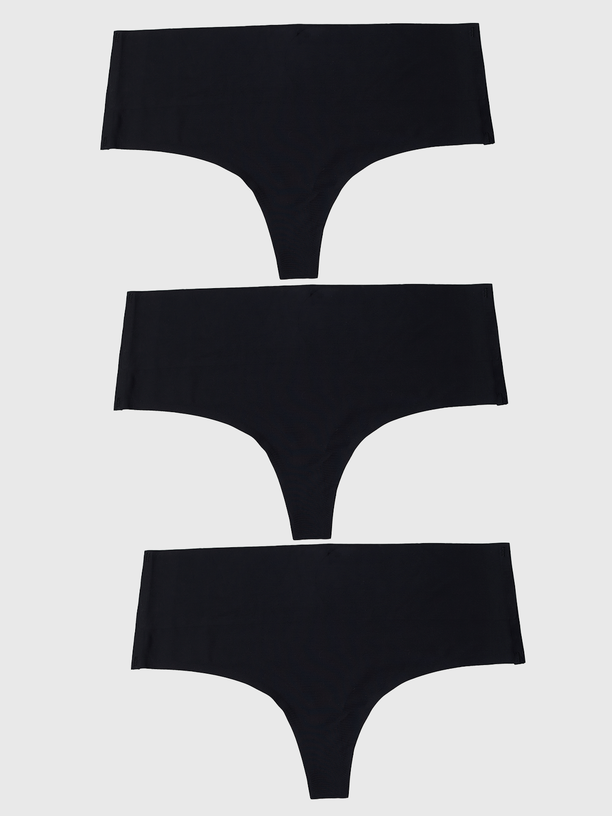 Kit com 3 Calcinhas Fio Dental Redutora Sem Costura Segunda Pele Preto - R$46,63 cada