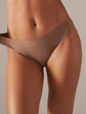 Kit com 10 Calcinhas Biquíni Sem Costura Segunda Pele (5 Marrom Cacau e 5 Branco) - R$18,99 cada