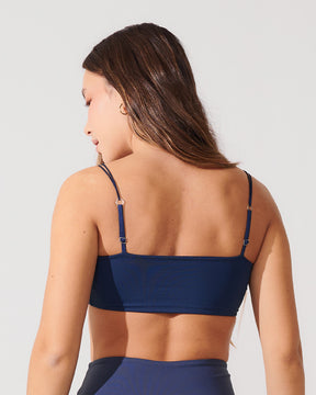 Sutia Top Alca Dupla com Bojo Removivel Azul Marinho