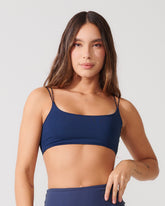 Sutia Top Alca Dupla com Bojo Removivel Azul Marinho