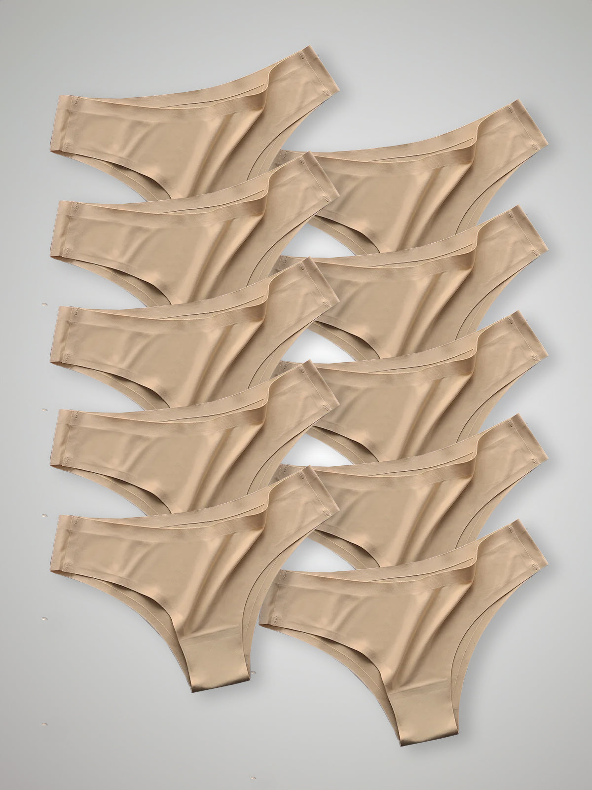 Kit com 10 Calcinhas Biquíni Sem Costura Segunda Pele Bege - R$18,99 cada