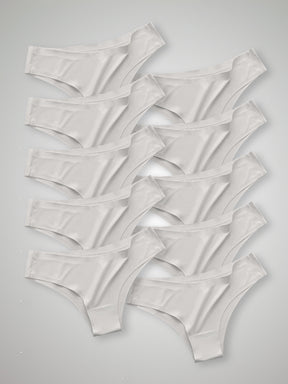 Kit com 10 Calcinhas Biquíni Sem Costura Segunda Pele Branco - R$18,99 cada