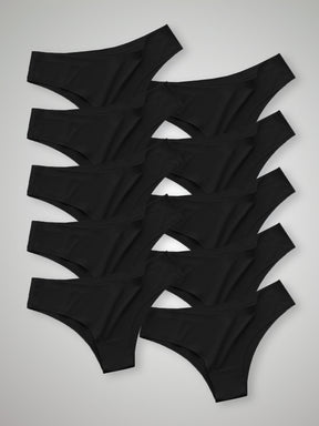 Kit com 10 Calcinhas Biquíni Sem Costura Segunda Pele Preto - R$18,99 cada