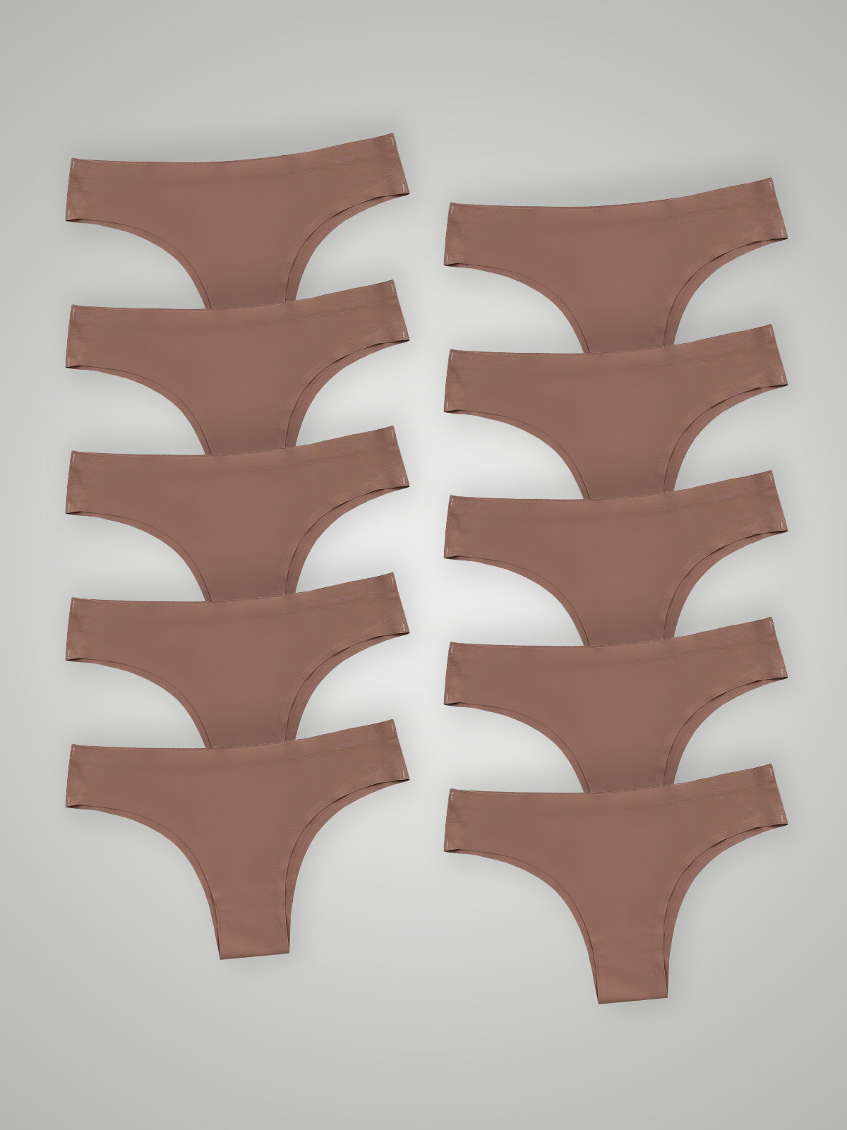 Kit com 10 Calcinhas Biquíni Sem Costura Segunda Pele Marrom Cacau - R$18,99 cada