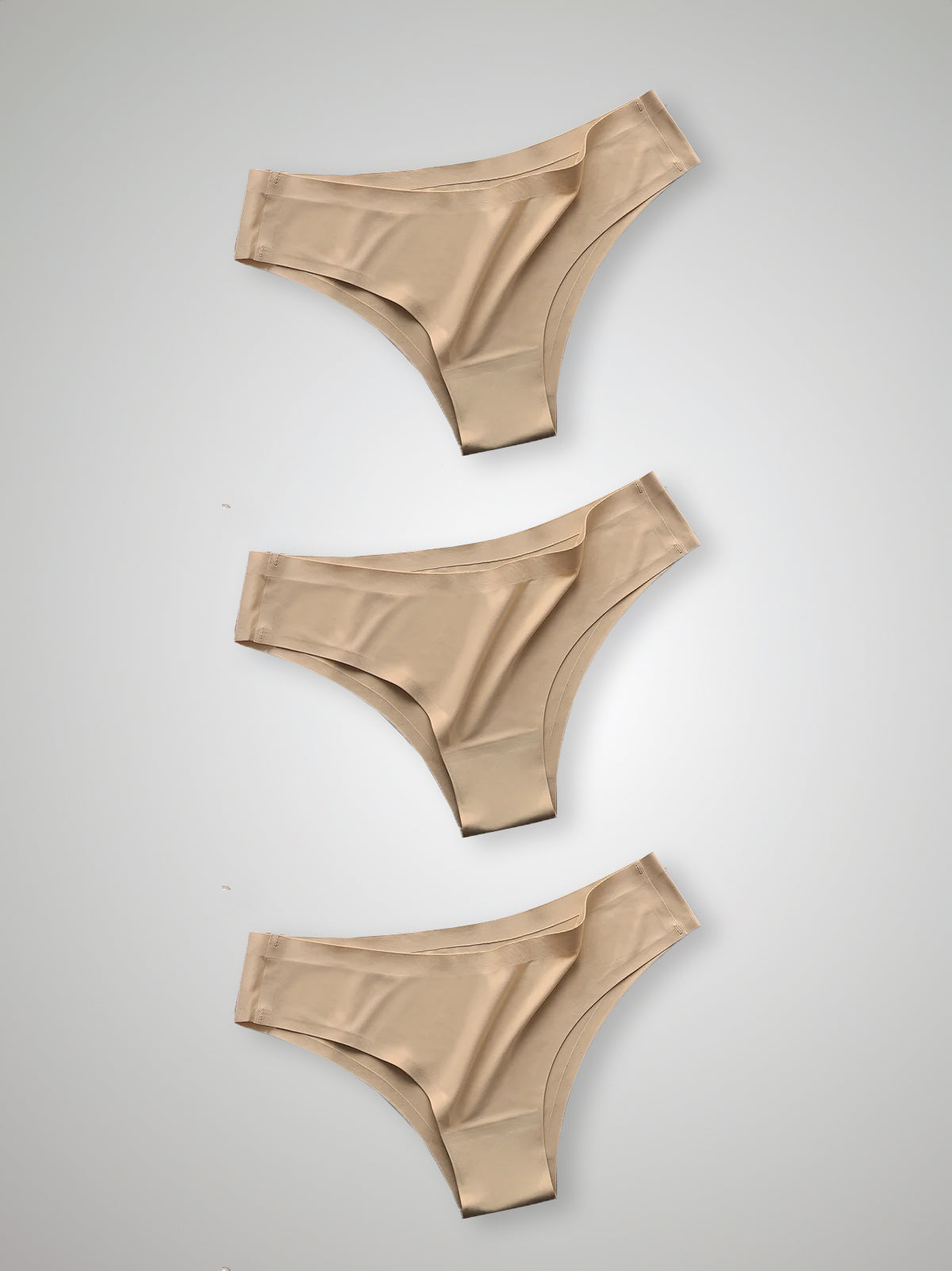 Kit com 3 Calcinhas Biquíni Sem Costura Segunda Pele Bege - R$23,30 cada