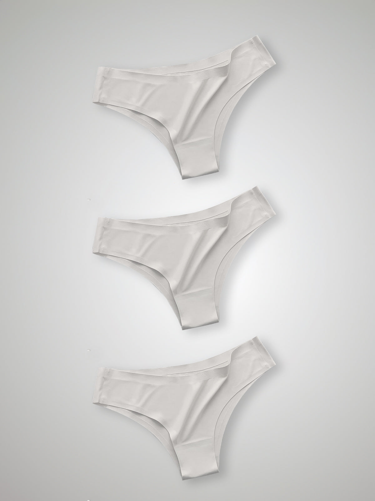 Kit com 3 Calcinhas Biquíni Sem Costura Segunda Pele Branco - R$23,30 cada