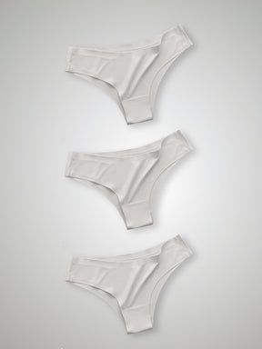 Kit com 3 Calcinhas Biquíni Sem Costura Segunda Pele Branco - R$23,30 cada