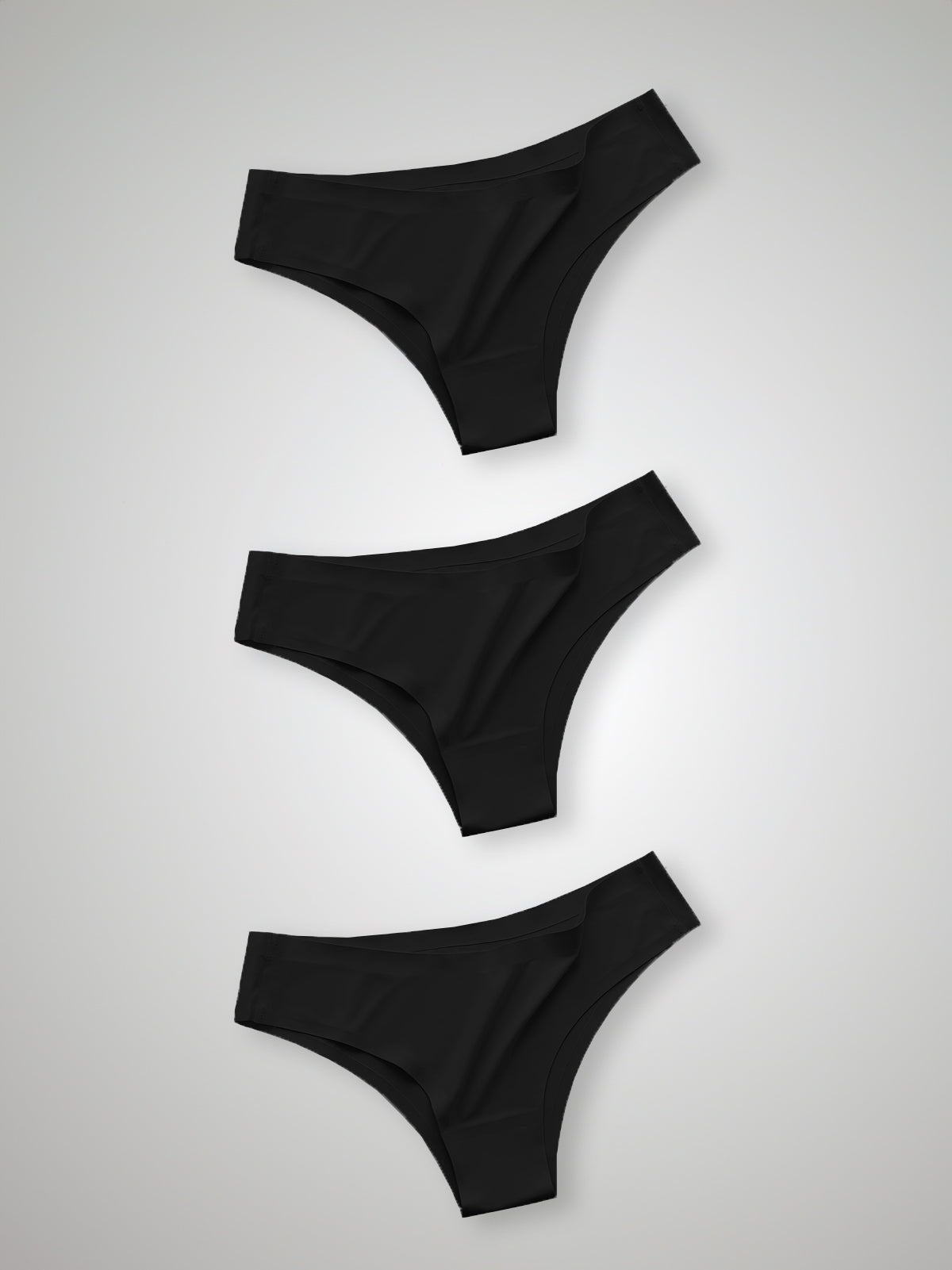 Kit com 3 Calcinhas Biquíni Sem Costura Segunda Pele Preto - R$23,30 cada