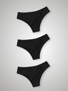 Kit com 3 Calcinhas Biquíni Sem Costura Segunda Pele Preto - R$23,30 cada