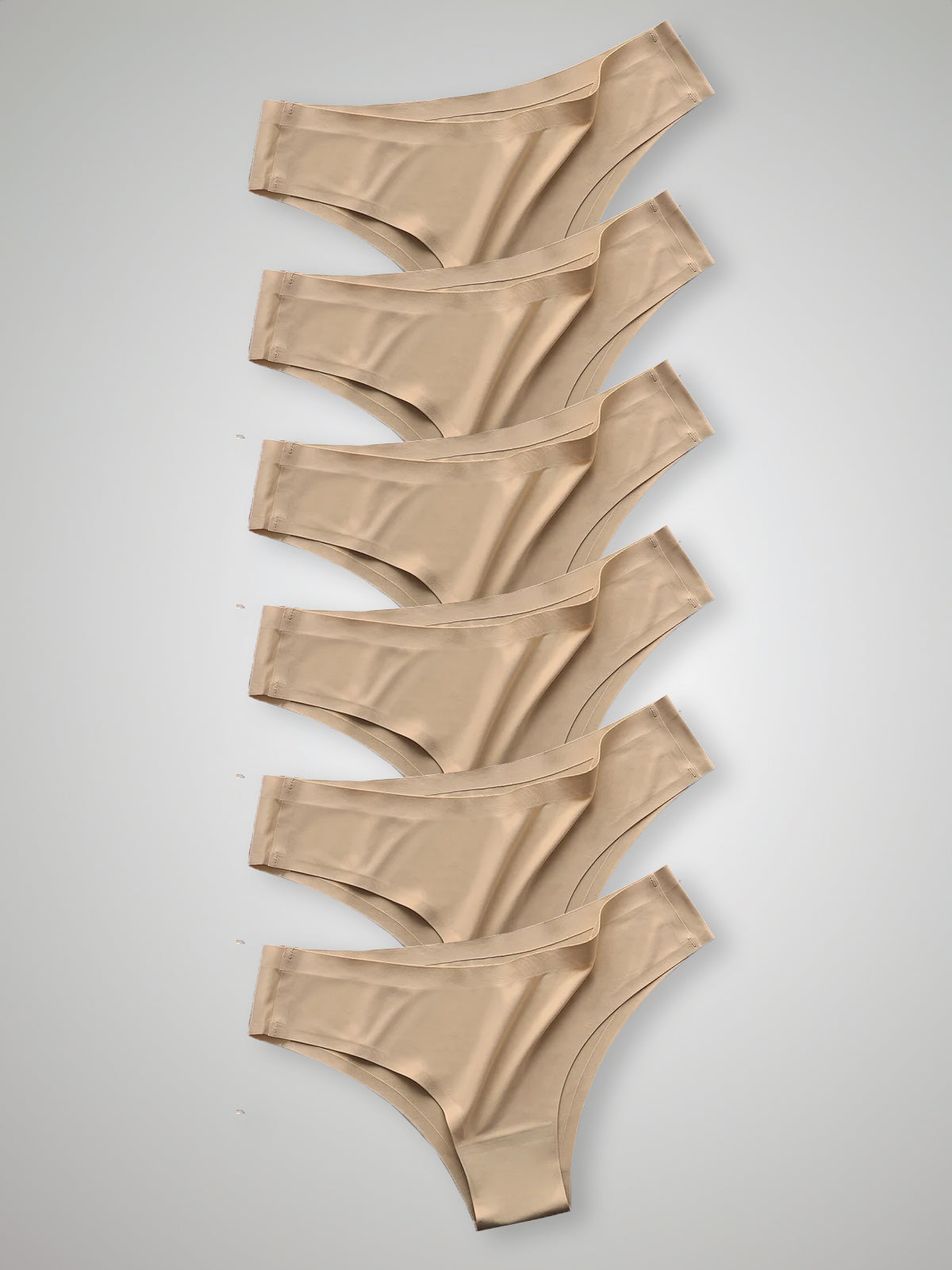 Kit com 6 Calcinhas Biquíni Sem Costura Segunda Pele Bege - R$20,82 cada